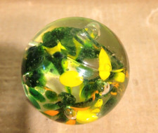 MILLEFIORI CLEAR SOLID GLASS PAPERWEIGHT DESK DECOR - U