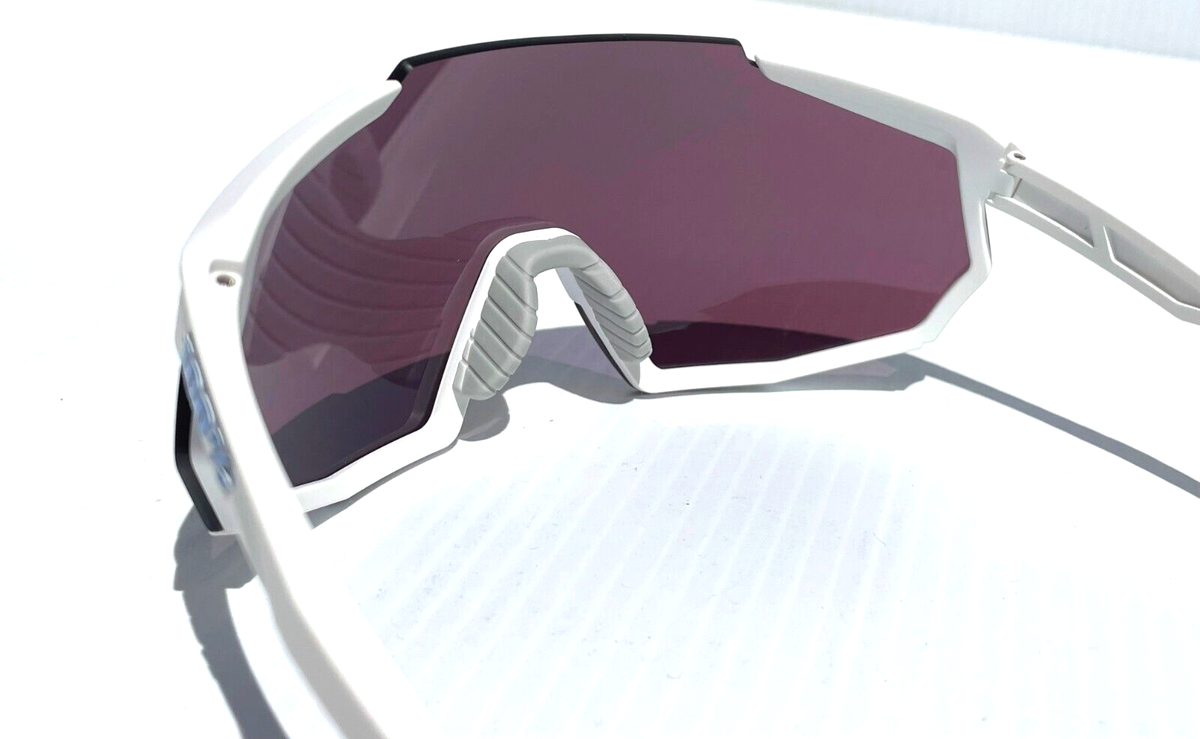 NEW 100% Percent RACETRAP 3.0 Matte White HiPER Blue Mirror 