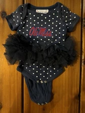 OLE MISS navy creeper Tutu dress NB Newborn baby girl