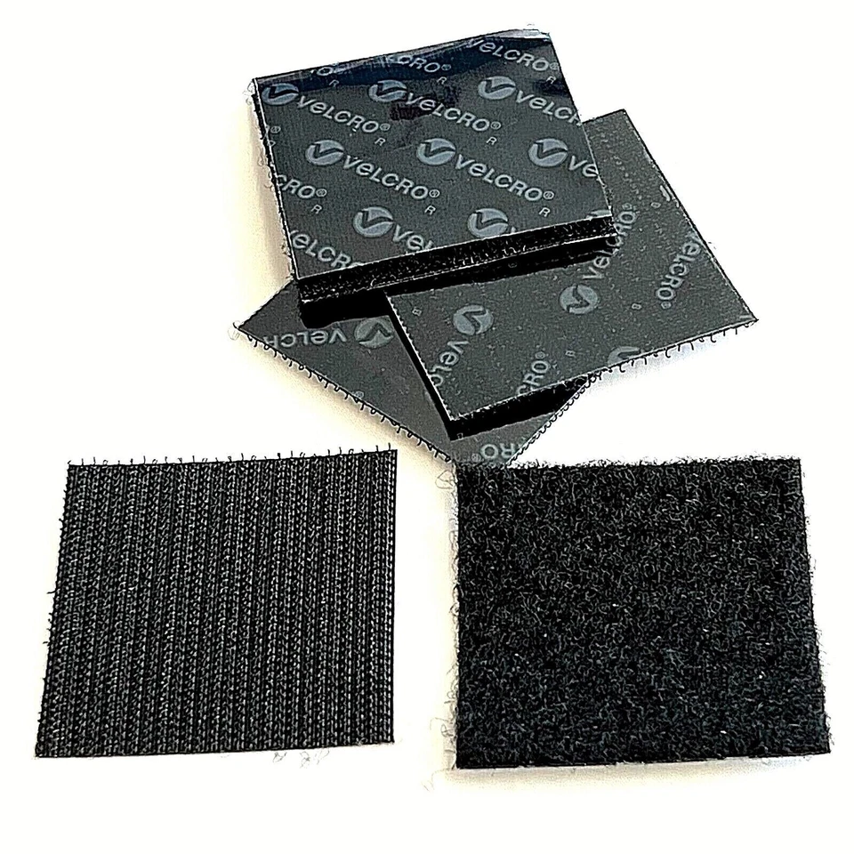 VELCRO 2” x 2” Industrial Heavy Duty Strips Squares Self Adhesive Black Brand