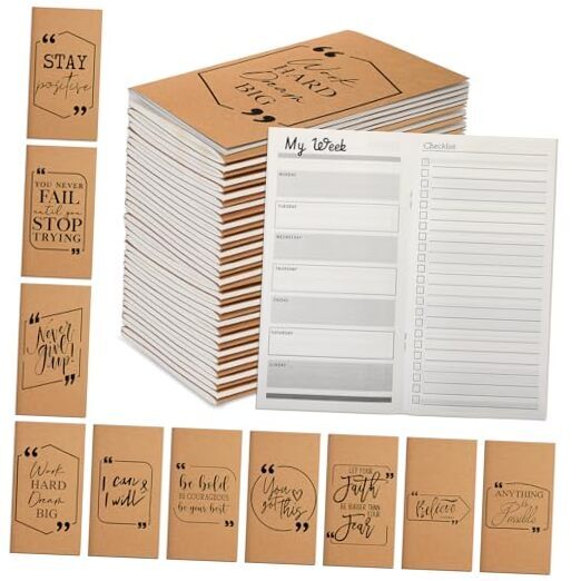 30 Bulk 2024 Pocket Planners with Habit Tracker - Inspirational Gift Notebooks