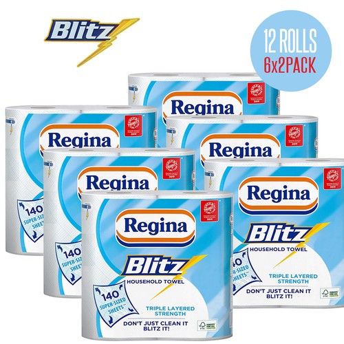 SPECIAL OFFER Regina Blitz 3 Ply Kitchen Towel 12 Rolls Household Towel