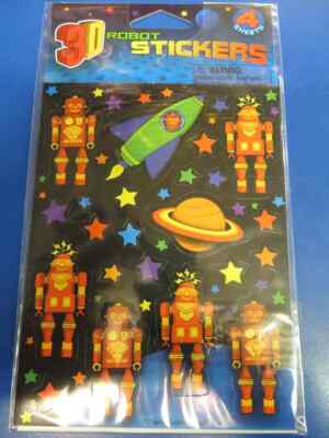 Party Bots Toy 3D Robot Space Boys Kids Birthday Party Favor Scrapbook Stickers