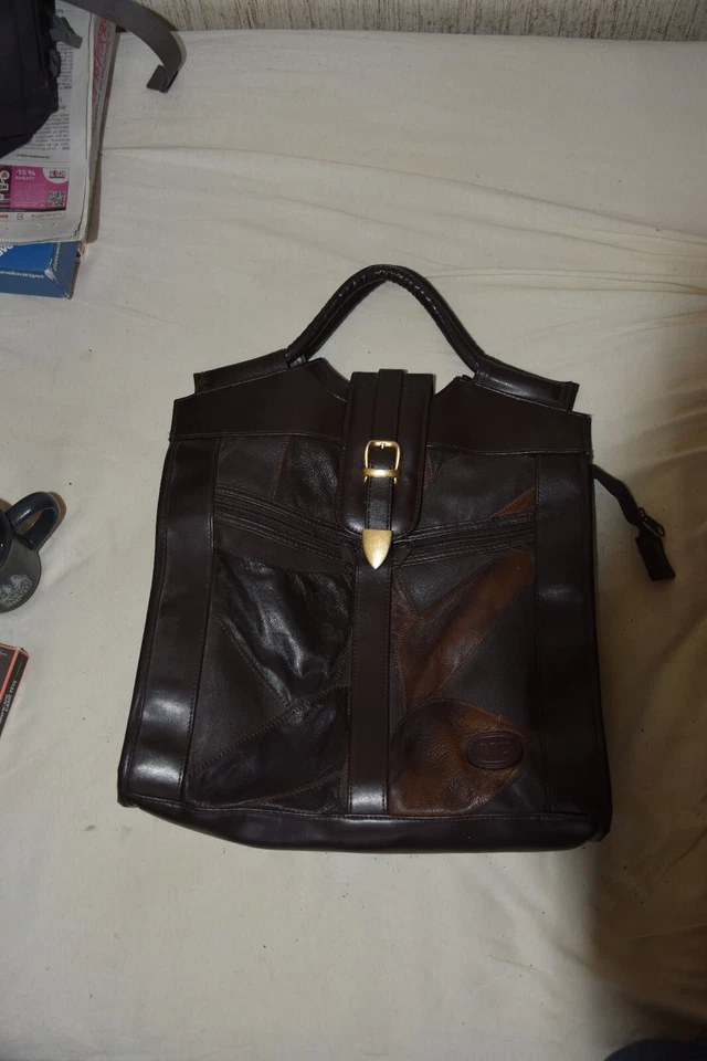 MC Tragetasche, Leder, braun, Applikationen, hochwertiges Aussehen - Bild 2 von 4