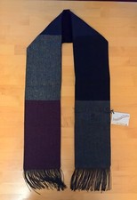 Baabaazuzu Vintage Vintage Wool Scarf made in USA Reversible Purple Black pocket