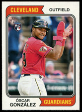 2023 Topps Heritage #382 Oscar Gonzalez Image Variation Rookie SP Guardians