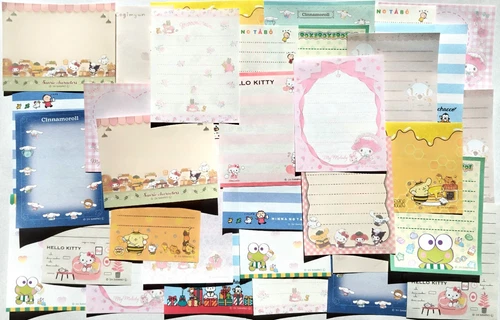Sanrio Character Mini Memo Mixed Sheet 40 Hello Kitty Cogimyun Kid MADE IN JAPAN