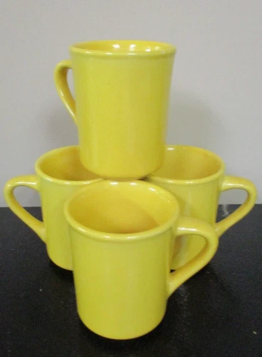 Set of 4 Yellow Ultima 8oz Coffee Mugs - Restaurant Ware