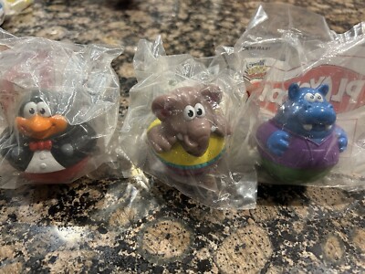 Hasbro Weeble Wobbles Lot (3) Wendy s 2004! Penguin Hippo Elephant