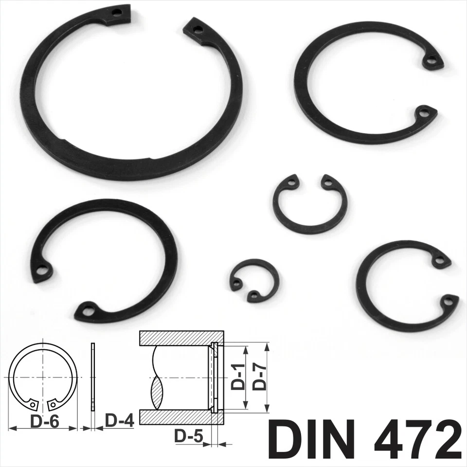 EJ PARTS Internal Circlips Retaining Rings for Bores Sizes 8mm<60mm DIN 472 Spring Steel