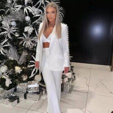 Luxury Women's Suit Pearl Peak Lapel Formal Wedding Business Casual Jacket Pants
