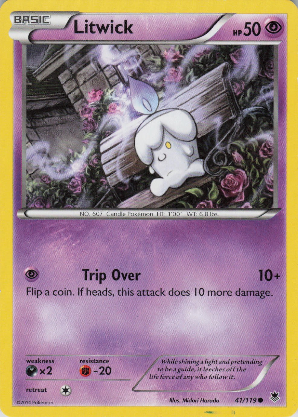 Litwick 41/119 Common Phantom Forces Pokemon Lightly Played