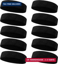 Sweatbands Sport Headbands for Men  Women, 12 Pcs Sweat Head Bands Moisture Wic