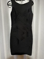 Tadashi Shoji Dress Women Medium Black Bandage Criss Cross Classic Bodycon