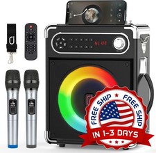 M quina De Karaoke Con Dos Micr fonos Inal mbricos Bluetooth Para Fiestas NUEVO.