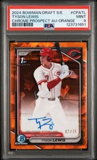 2024 BOWMAN DRAFT SAPPHIRE EDITION PROSPECT ORANGE #CPATL TYSON LEWIS 7/25 PSA 9