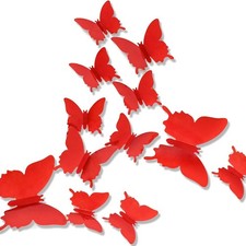 24Pcs 3D Butterfly Removable Mural Stickers Wall Stickers Decal for Kids Girl...
