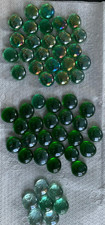 9 oz MIXTURE OF GREEN COLORS FLAT GLASS MARBLES