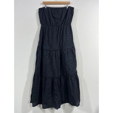 Old Navy Y2K Coastal Resort Eyelet Strapless Tiered Maxi Dress Cotton Boho XL