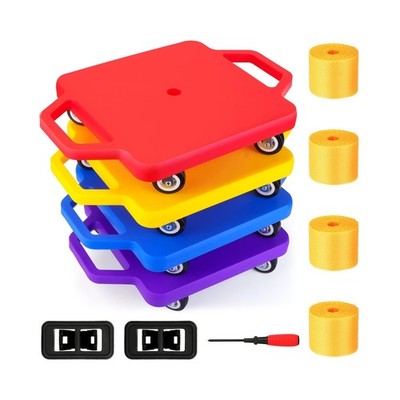 4 Pack Sports Scooter Board with Handles, Floor Scooter Board Sitti... Fast Ship