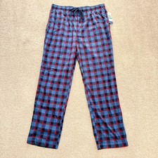 Nautica Pajama Pants Mens Large Blue Red Plaid Sleepwear Super Soft KP270T