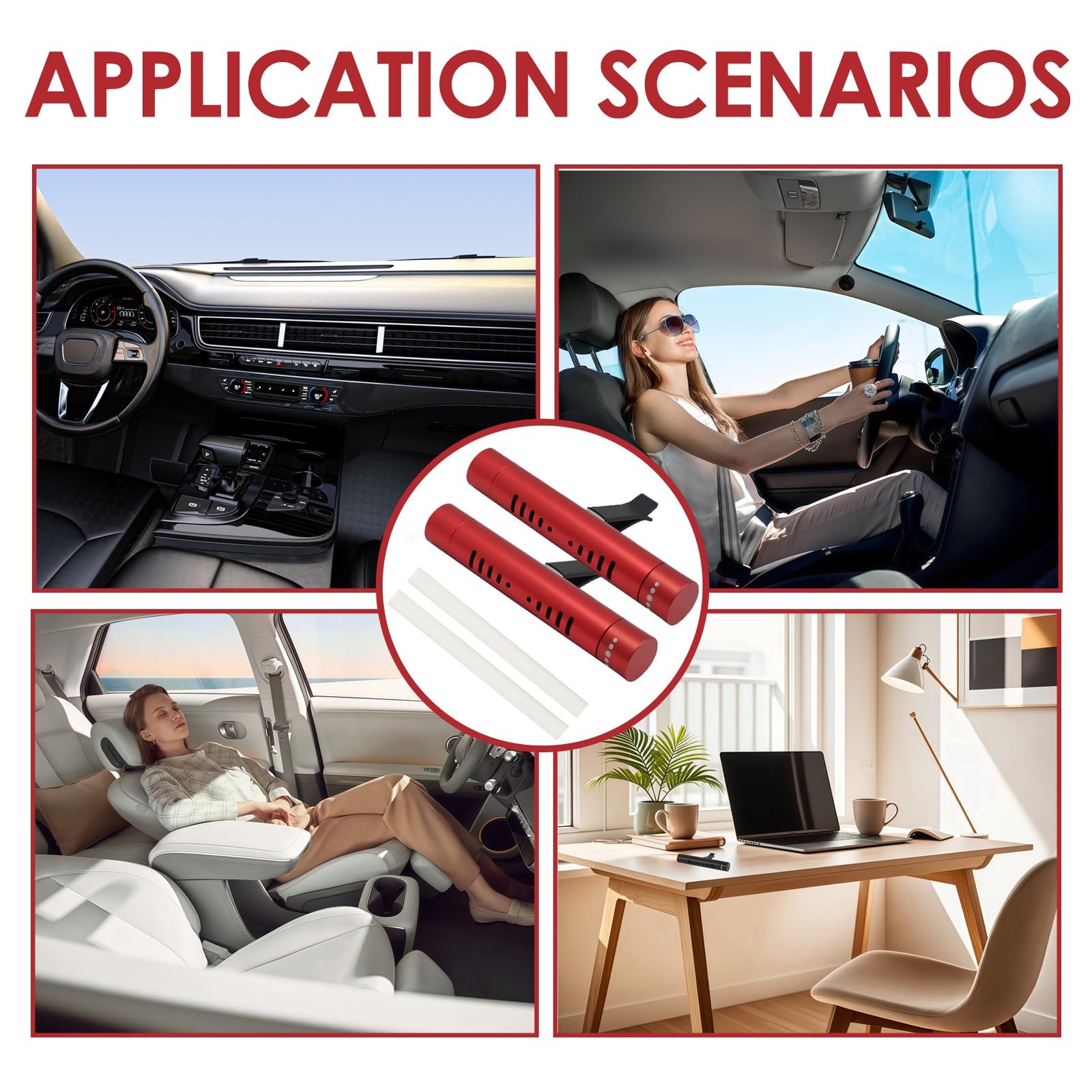 MILAKE 2 Pack Car Essential Oil Diffuser Vent Clip, Aluminum 2 Pcs, Red-2 Pcs  thumbnail 8