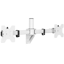 VIVO White Steel Telescoping Flush Wall Mount for Dual 21"-32" Computer Monitors