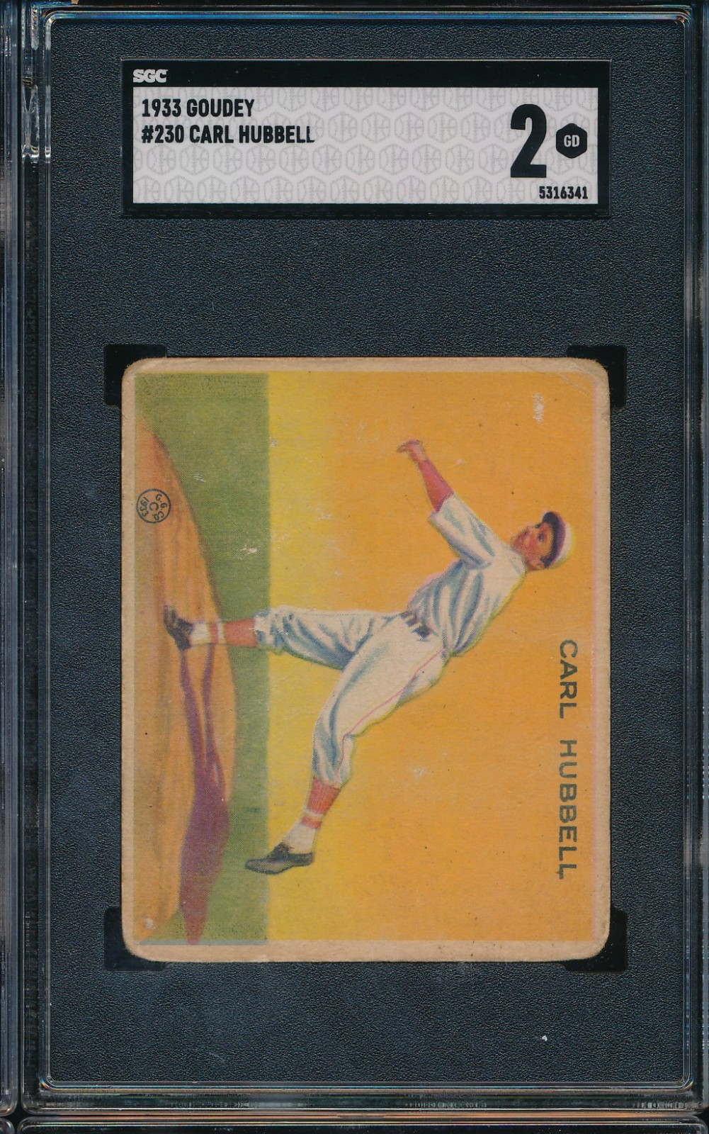 1933 Goudey 230 Carl Hubbell SGC 2