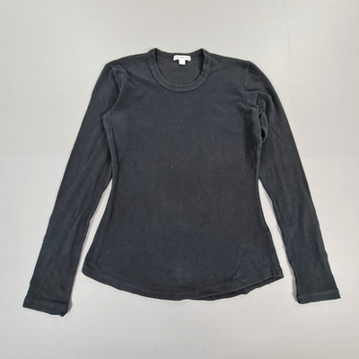 James Perse Damen T-Shirt schwarz XS Langarm Oberteil Größe 0 USA