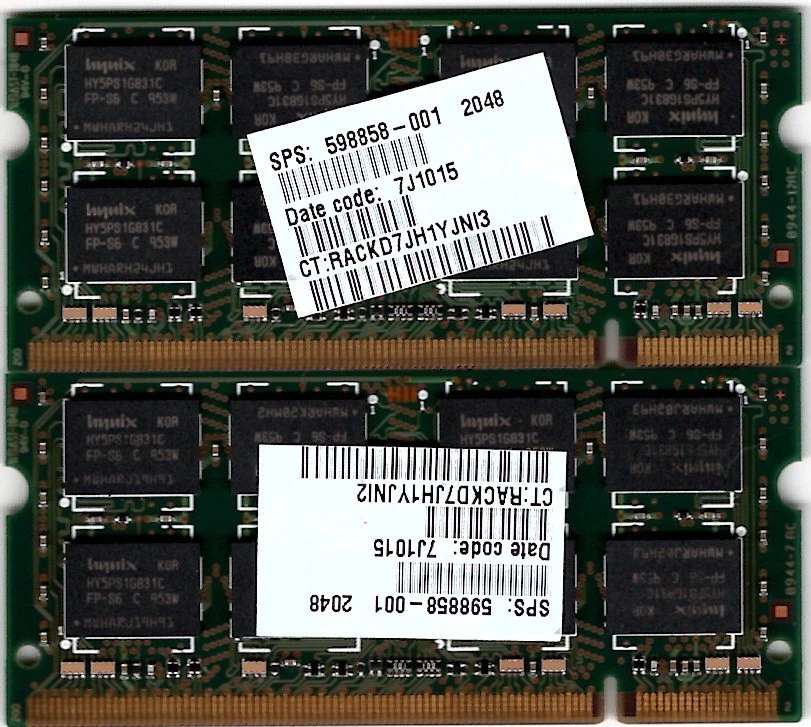 4GB (2x2GB) HP EliteBook 2530P Hynix Laptop Memory - Image 2 of 2