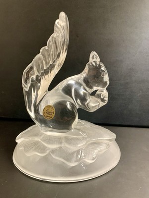 Vintage Cristal dArques Bleikristall Eichhörnchen Figur 15 cm Französische Kunst Glas 