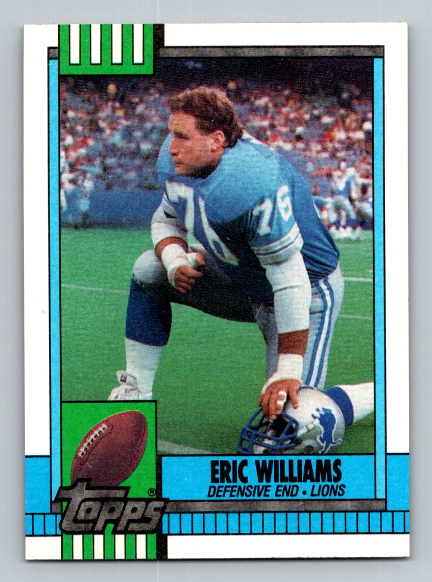#357 1990 Topps Disclaimer Back Eric Williams Detroit Lions