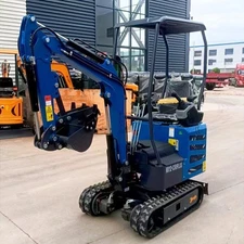 1-Ton Mini Excavator Tracked 13.5 HP RATO Gas Engine w/Pilot Control& Swing Boom