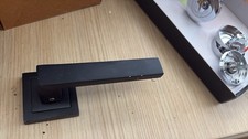 Pair Of Black Square Back Designer Door Handles