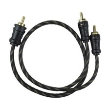 18" 1 Male to 2 Male RCA Cable w/ 24kt Gold connectors Audiopipe