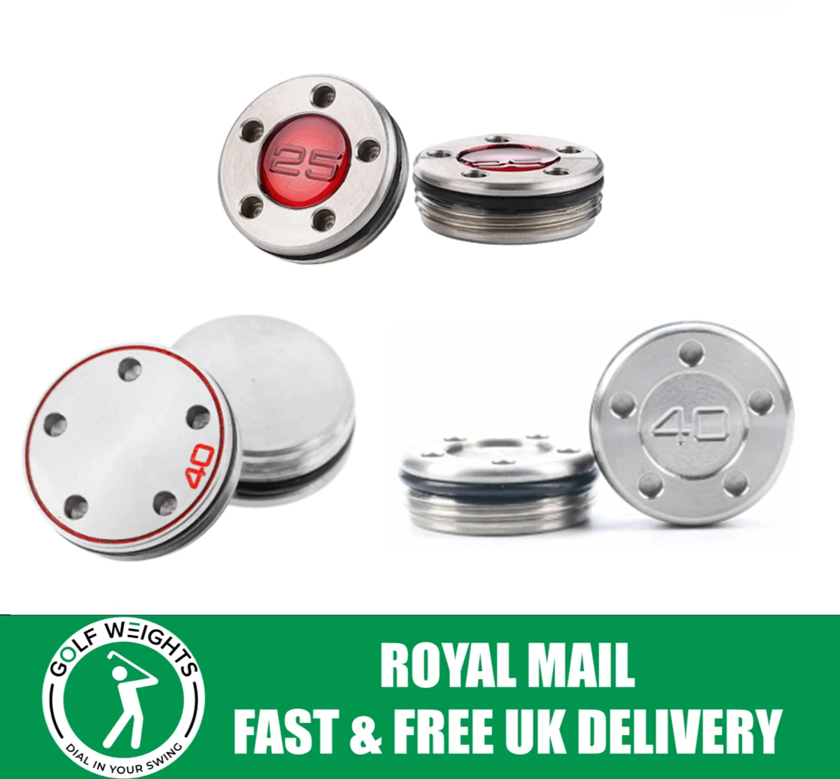 New Custom Red Sliver Number Weights for Scotty Putters a pair of x 10g 15g 20g