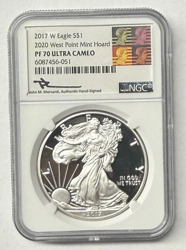 2017 W 2020 West Point Hoard American Silver Eagle 1oz Silver $1 Coin NGC PF70