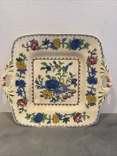 Mason's Regency Plantation Colonial Square Handled Cake Plate - Vintage 10x10 In