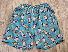 AlisOker Kid Swim Trunks Shorts Quick Dry Beachwear Swimsuit Shark Print 14-16 Y