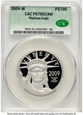 2009-W Proof Platinum Eagle 1 oz Non Designation CACG PR70 2105.64 per troy oz