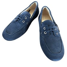 Marc Fisher LTD Uleena Blue Suede Slip On Moccasin Boat Loafers NEW 9