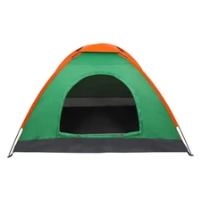 2 Person Camping Tent Pop Up Waterproof Lightweight Green Orange Outdoor Shelter