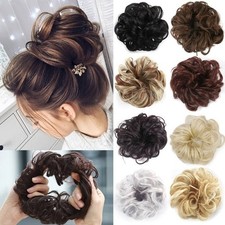 Curly Messy Hair Bun Piece Updo Scrunchie Fake Natural Bobble Hair Extensions UK