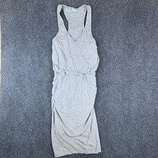 Splendid Tank Dress Women Small Heather Gray Stretch Ruched Scoop Neck Racerback