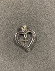 Sterling Silver Heart Shaped Pendant With Small Gemstones & Dangling Cross — photo 3