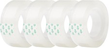 4 Rolls Transparent Clear Tape Refills for Dispenser, Sturdy Tape Not Easily