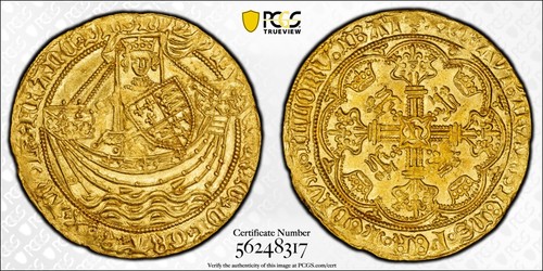 GREAT BRITAIN. Noble, ND (1422-30). London Mint. Henry VI. PCGS MS64. - Afbeelding 3 van 3