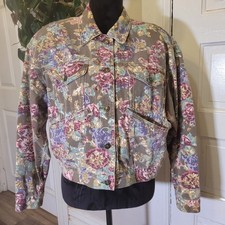 Vtg Floral Cottagecore Denim Jacket