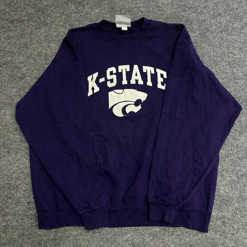 Champion Sweatshirt Mens XL Purple K-State Wildcats Graphic Crewneck Pullover