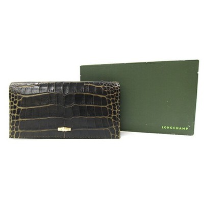 Longchamp Bifold Long Wallet Rozo Dark Brown